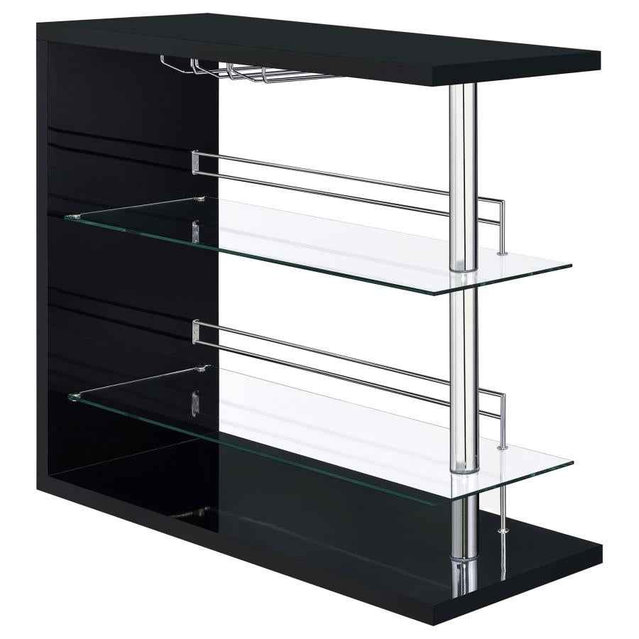 Prescott Rectangular Home Wine Table Black High Gloss - Home & Sleep Outlet