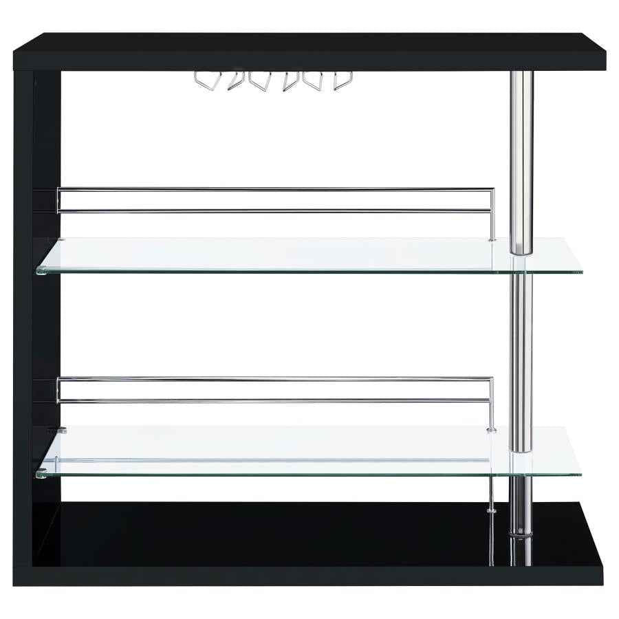 Prescott Rectangular Home Wine Table Black High Gloss - Home & Sleep Outlet