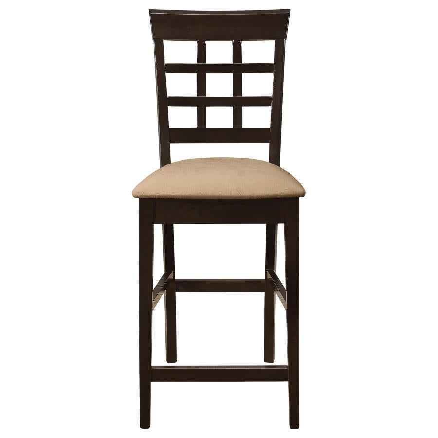 Gabriel Lattice Back Counter Chair Cappuccino (Set of 2) - Home & Sleep Outlet
