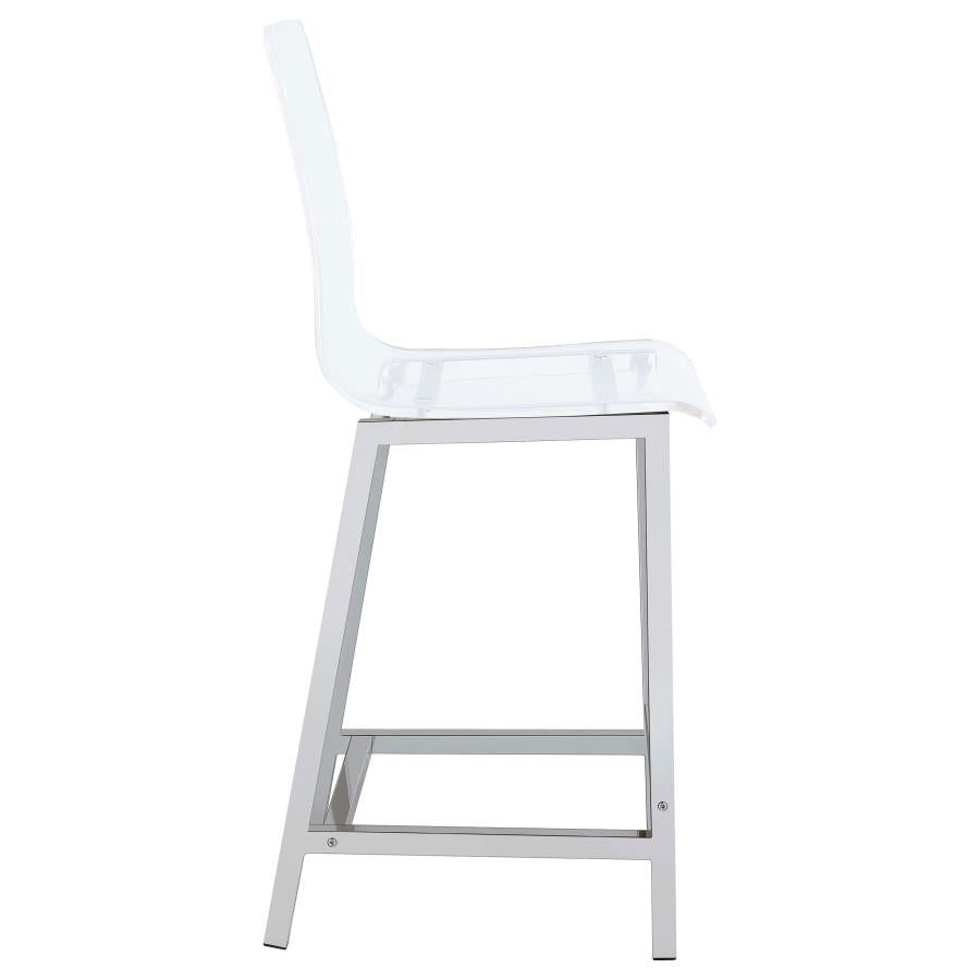 Juelia Clear Acrylic Counter Chair Chrome (Set of 2) - Home & Sleep Outlet