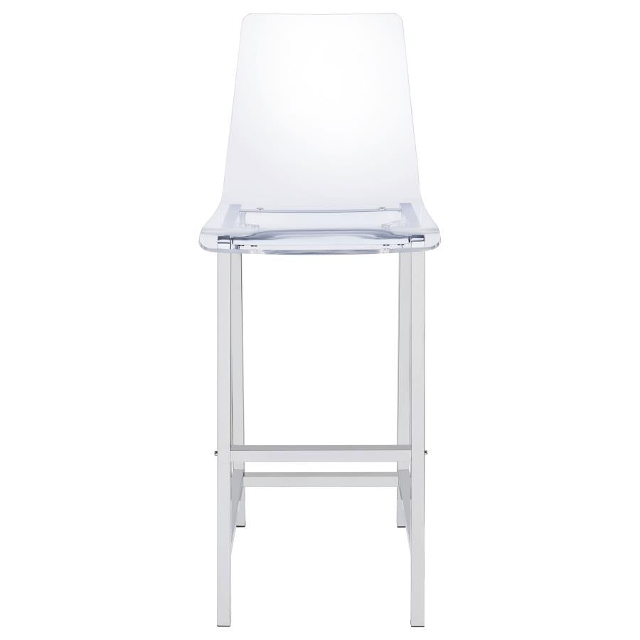 Juelia Clear Acrylic Bar Chair Chrome (Set of 2) - Home & Sleep Outlet