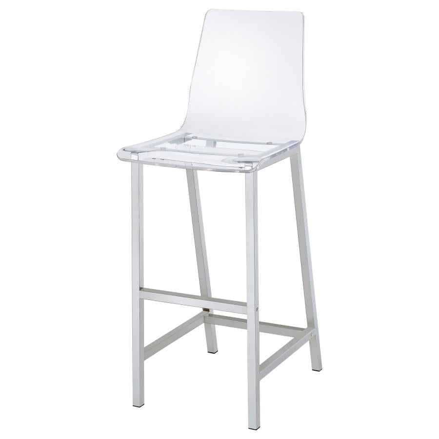 Juelia Clear Acrylic Bar Chair Chrome (Set of 2) - Home & Sleep Outlet