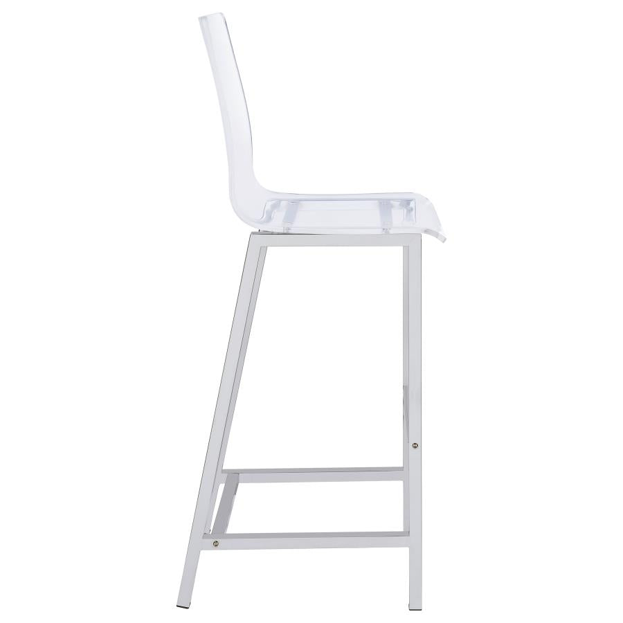 Juelia Clear Acrylic Bar Chair Chrome (Set of 2) - Home & Sleep Outlet