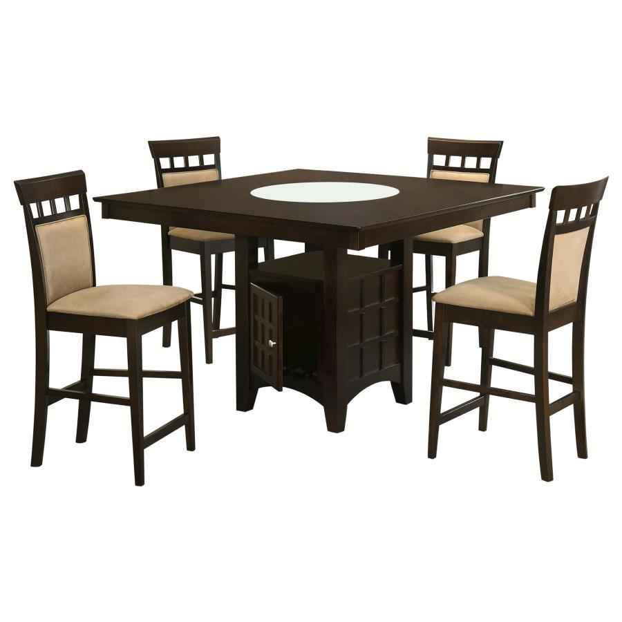 Gabriel 5-piece Square Counter Height Dining Set Cappuccino - Home & Sleep Outlet