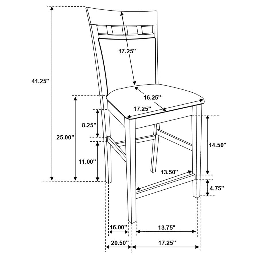Gabriel 5-piece Square Counter Height Dining Set Cappuccino - Home & Sleep Outlet