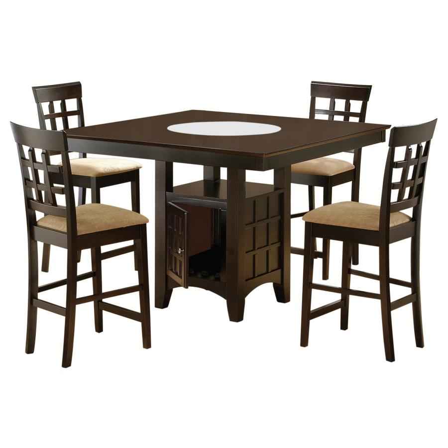 Gabriel 5-piece Square Counter Height Dining Set Cappuccino - Home & Sleep Outlet