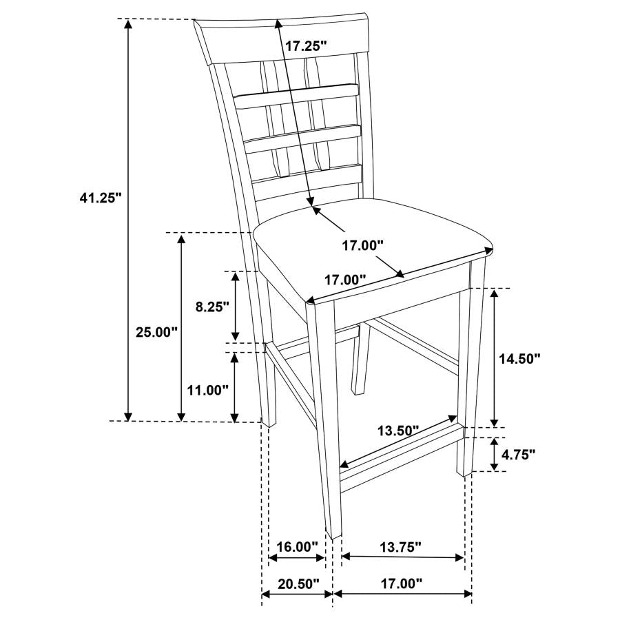 Gabriel 5-piece Square Counter Height Dining Set Cappuccino - Home & Sleep Outlet