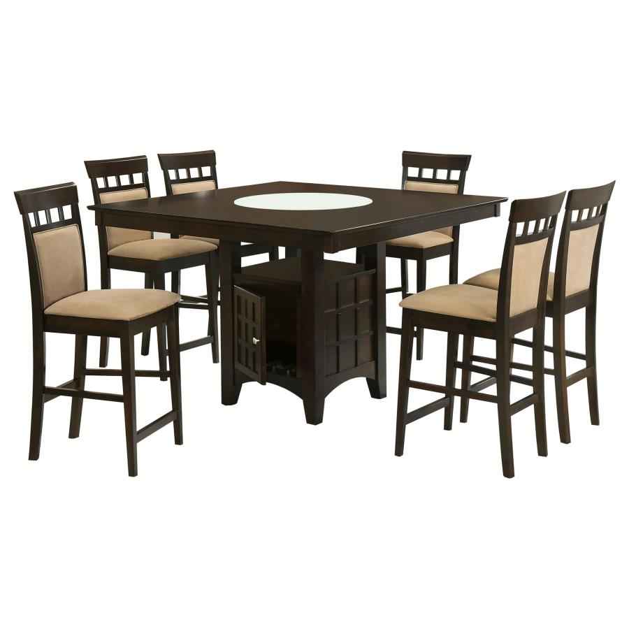 Gabriel 7-piece Square Counter Height Dining Set Cappuccino - Home & Sleep Outlet