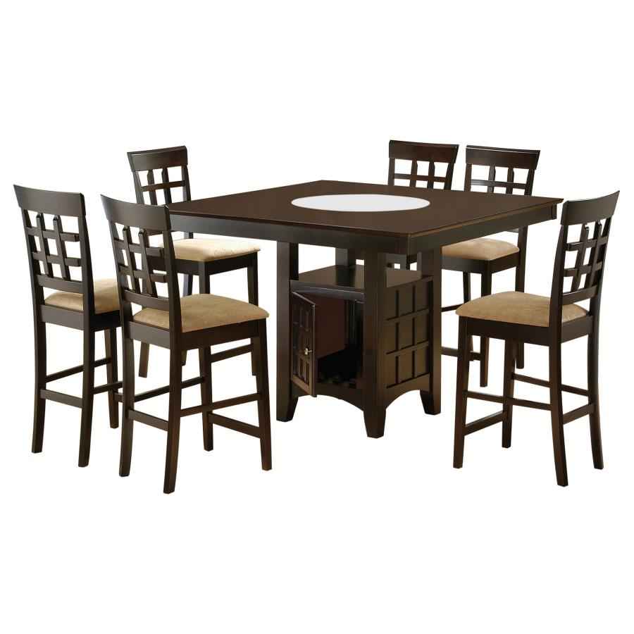 Gabriel 7-piece Square Counter Height Dining Set Cappuccino - Home & Sleep Outlet