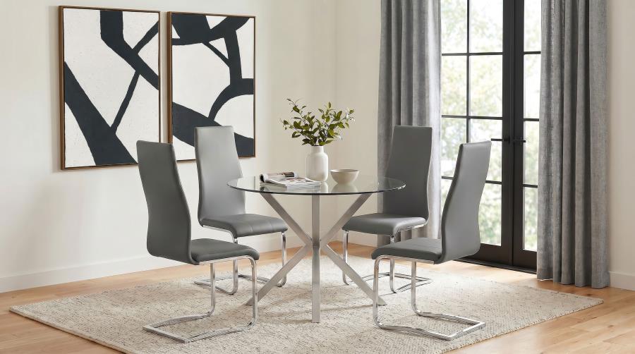 Montclair Upholstered Dining Side Chair Grey (Set of 4) - Home & Sleep Outlet