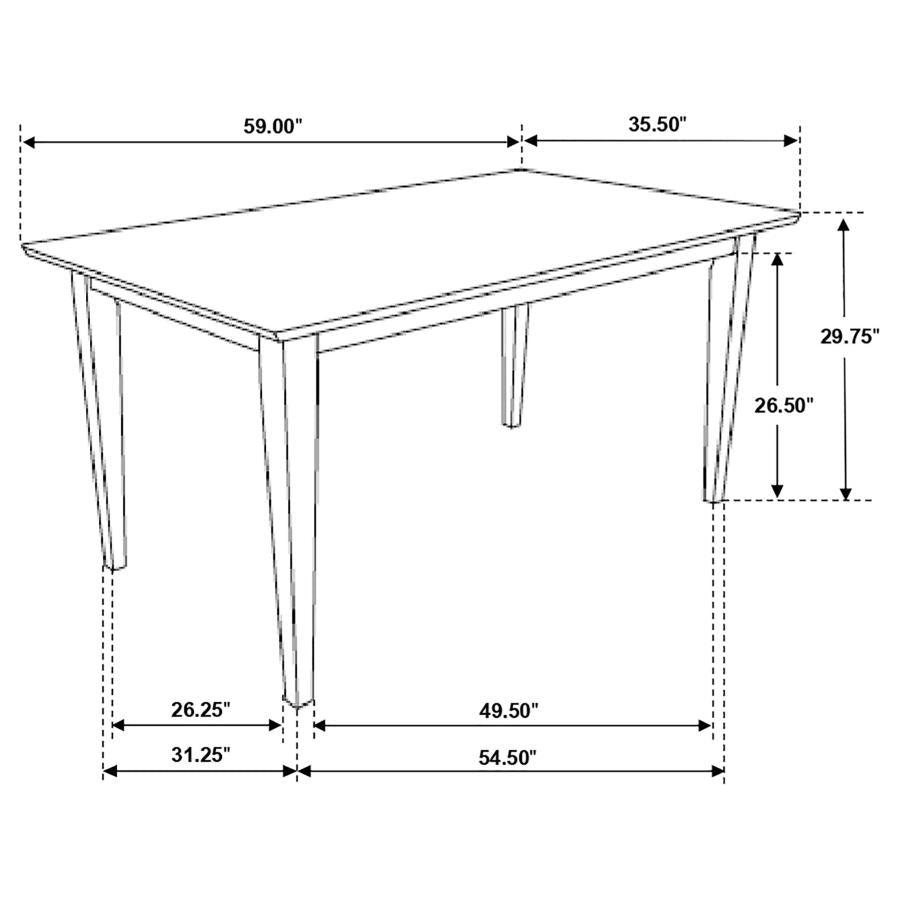 Gabriel Rectangular 59-inch Wood Dining Table Cappuccino - Home & Sleep Outlet