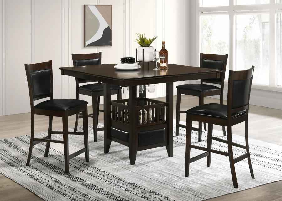 Jaden 5-piece Square Counter Height Dining Set Espresso - Home & Sleep Outlet