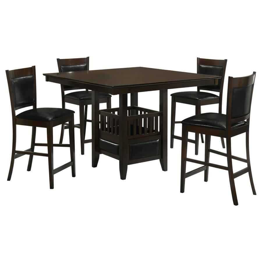 Jaden 5-piece Square Counter Height Dining Set Espresso - Home & Sleep Outlet