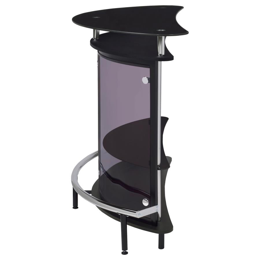 Amarillo Freestanding Glass Top Home Bar Wine Cabinet Black - Home & Sleep Outlet