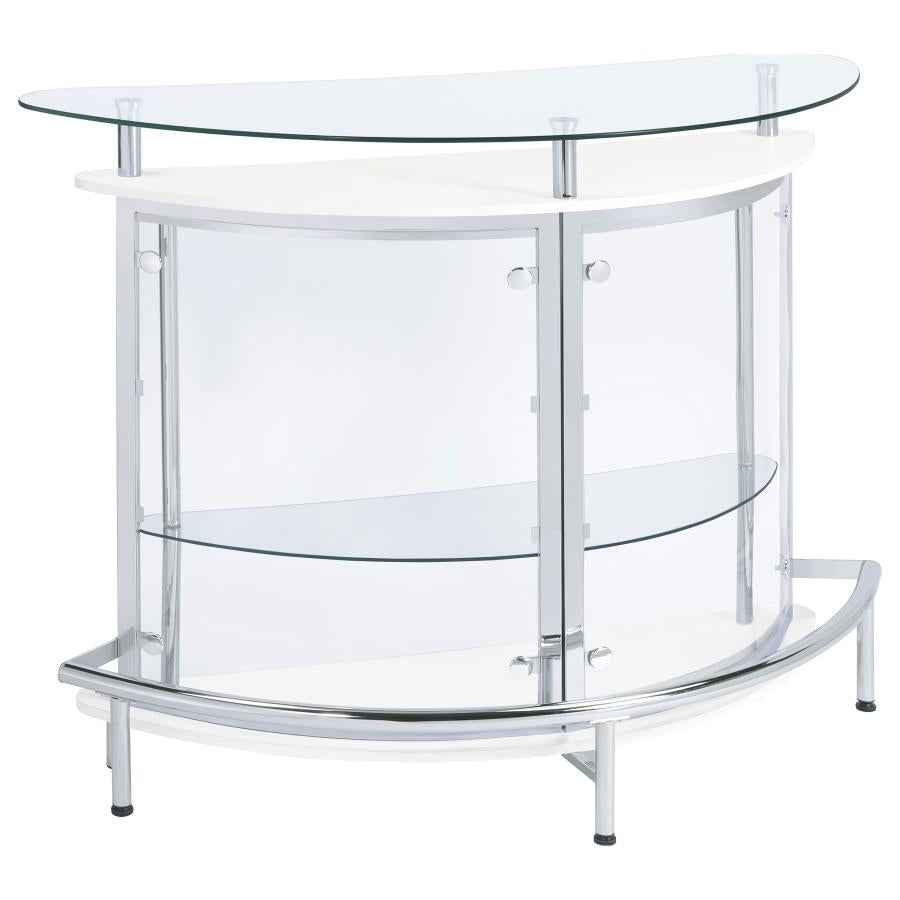 Amarillo Freestanding Glass Top Home Bar Wine Cabinet White - Home & Sleep Outlet