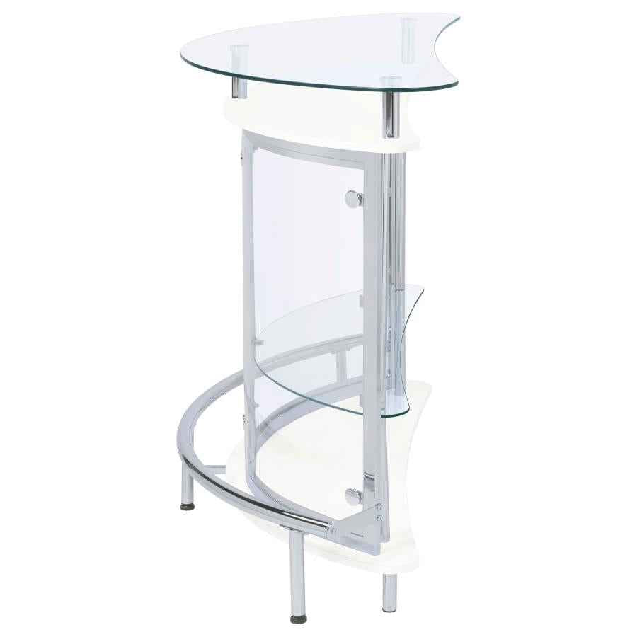 Amarillo Freestanding Glass Top Home Bar Wine Cabinet White - Home & Sleep Outlet