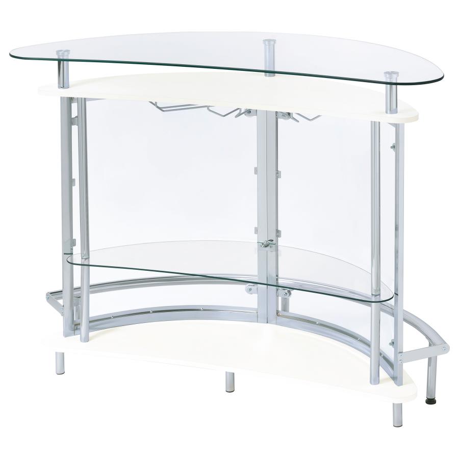 Amarillo Freestanding Glass Top Home Bar Wine Cabinet White - Home & Sleep Outlet