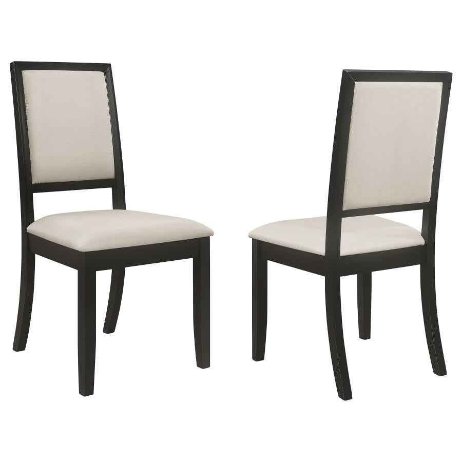 Louise Upholstered Wood Dining Side Chair Black (Set of 2) - Home & Sleep Outlet