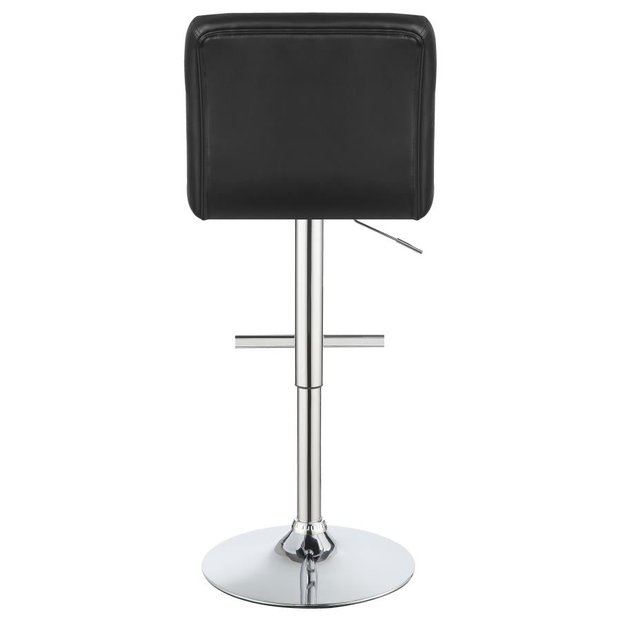 Lenny Tufted Adjustable Leatherette Bar Stool Black (Set of 2)