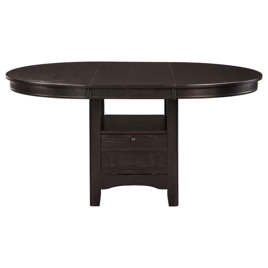 Lavon Oval 60-inch Wood Extension Leaf Dining Table Espresso