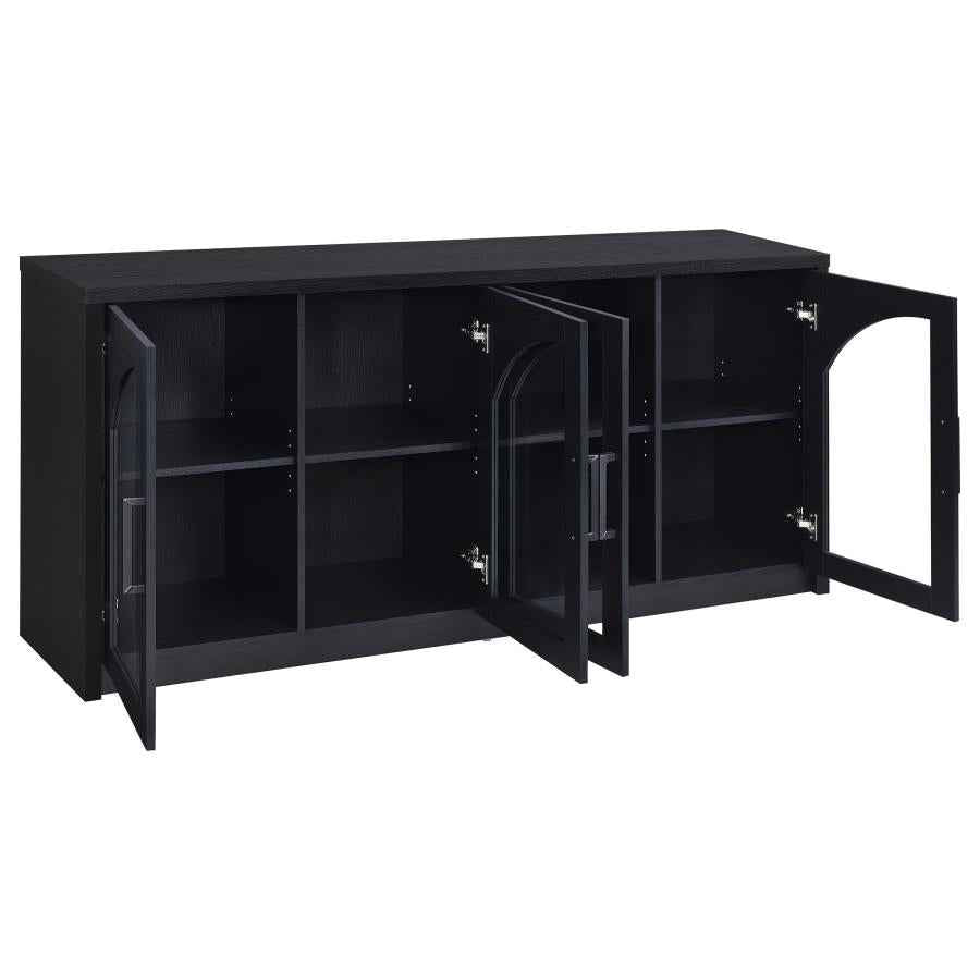 Riva 4-door Dining Sideboard Buffet Storage Credenza Black