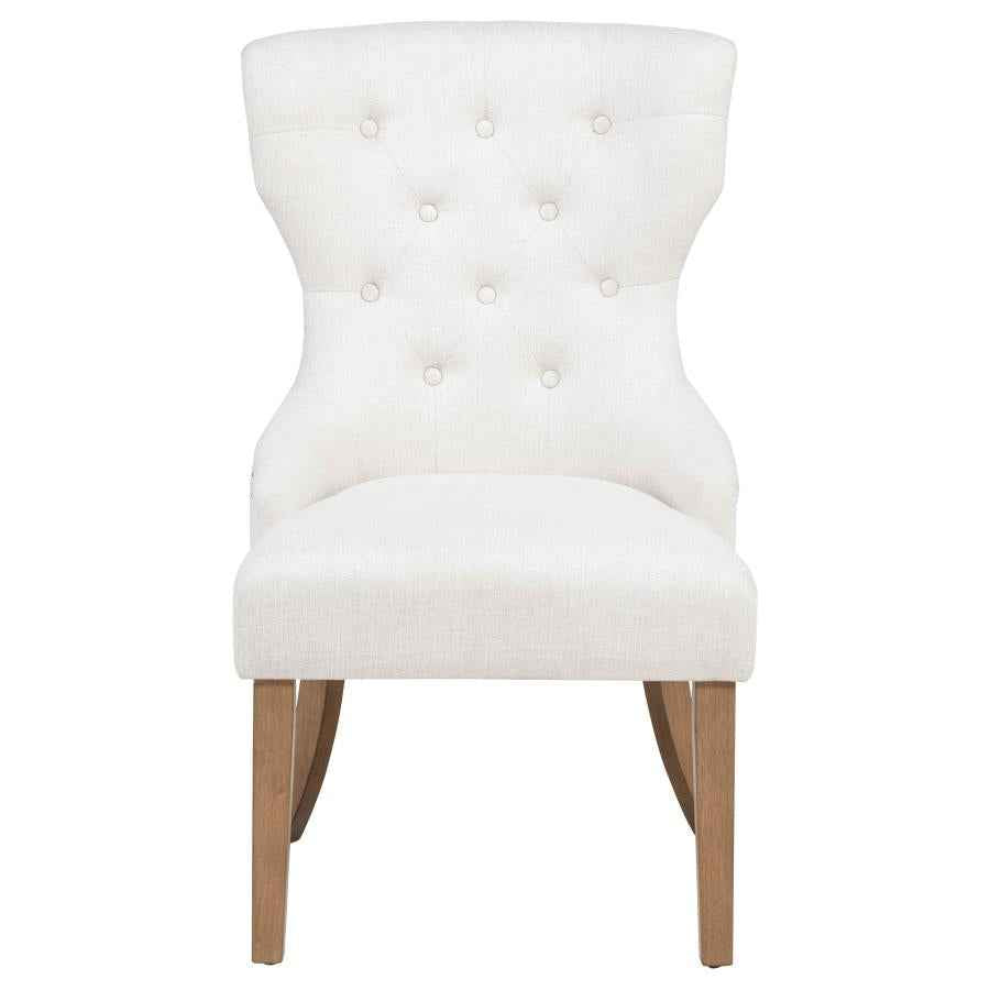 Baney Fabric Upholstered Dining Side Chair Beige and Rustic Honey