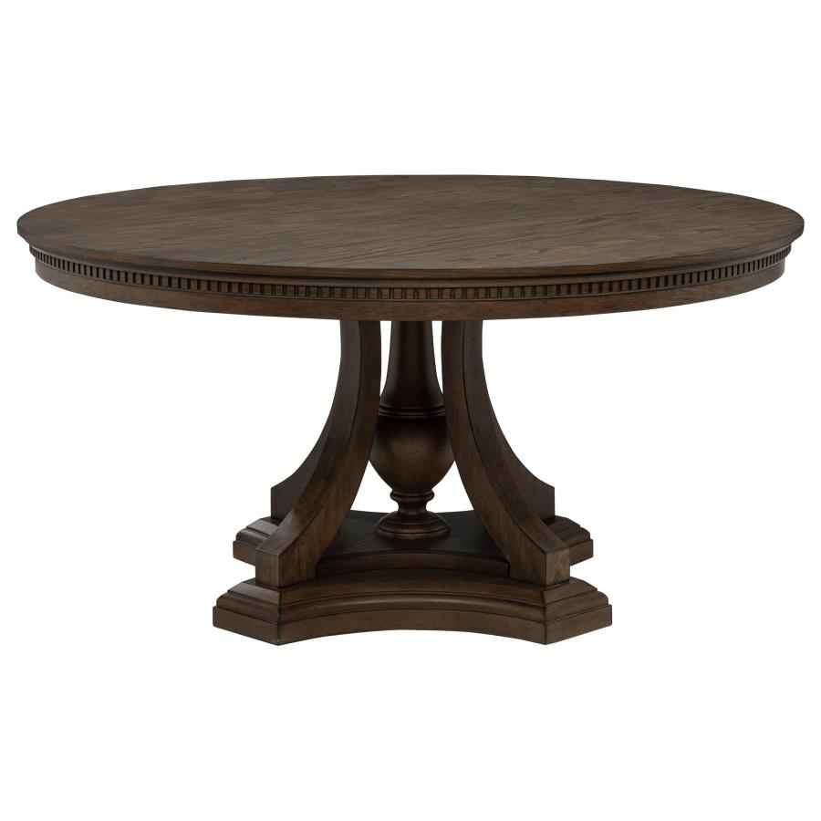 Ridgewell Round Pedestal Dining Table Dark Oak