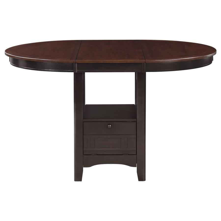 Lavon Oval 60-inch Counter Height Extension Dining Table Chestnut