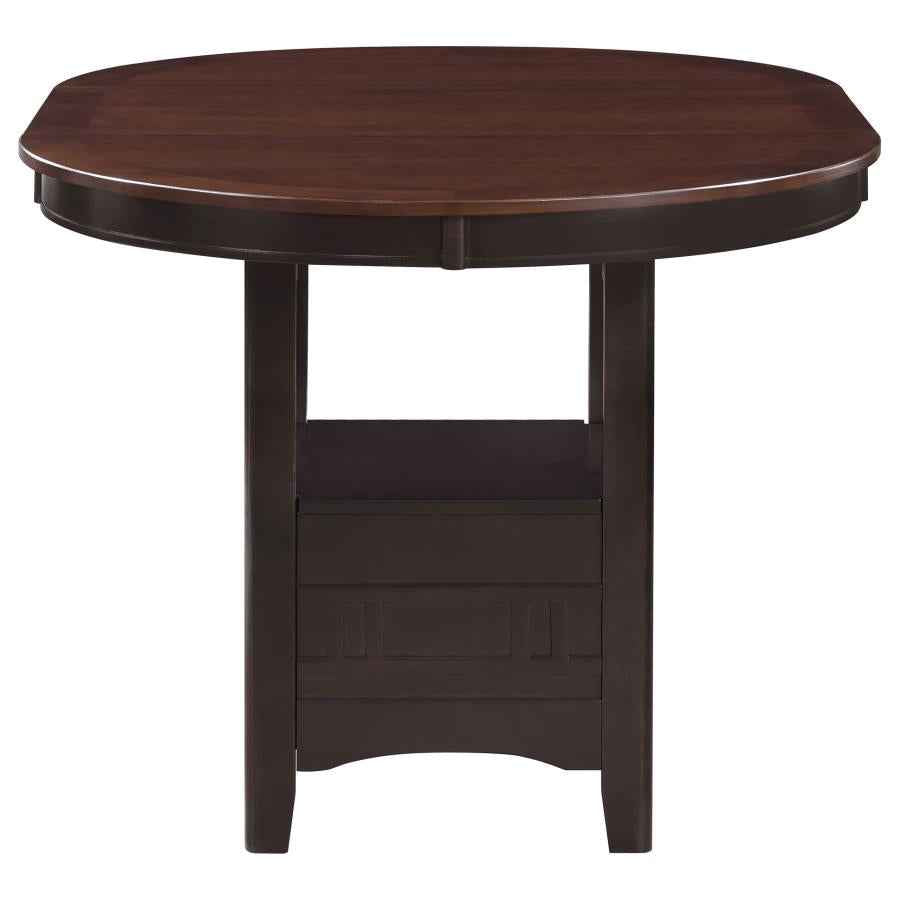 Lavon Oval 60-inch Counter Height Extension Dining Table Chestnut