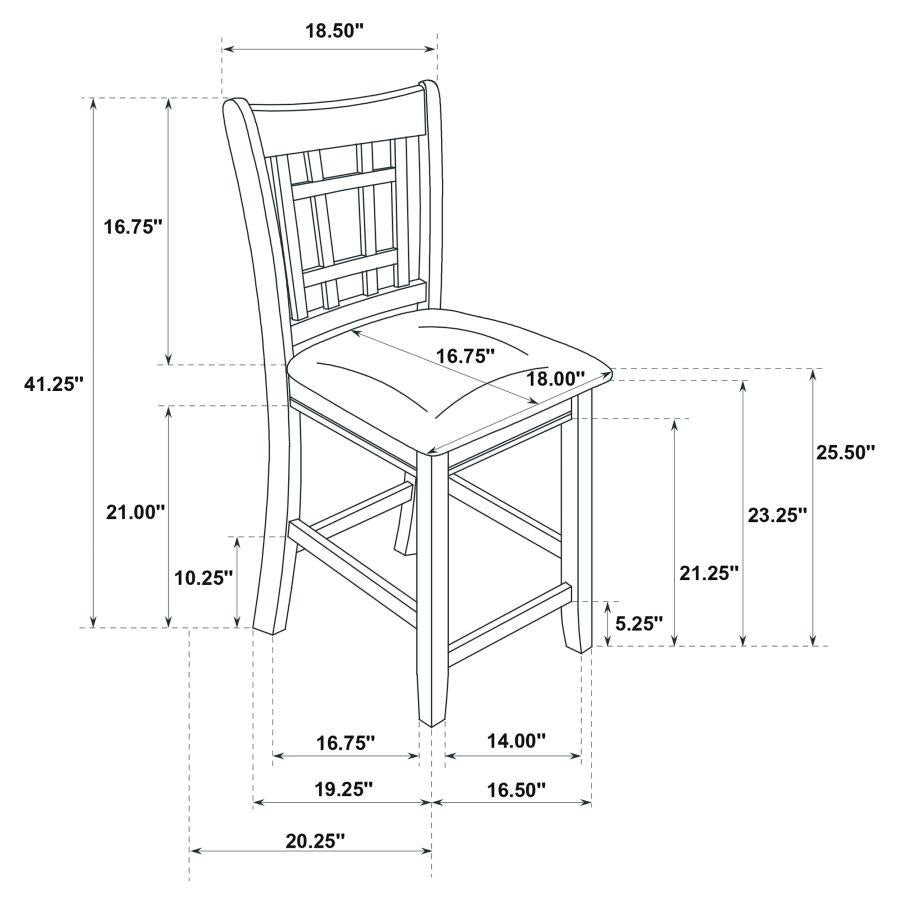 Lavon Wood Counter Height Dining Chair Tan and Espresso (Set of 2)