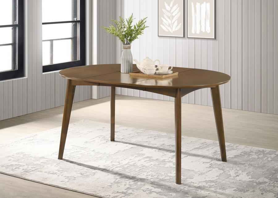 Jedda Oval 60-inch Extension Leaf Dining Table Dark Walnut