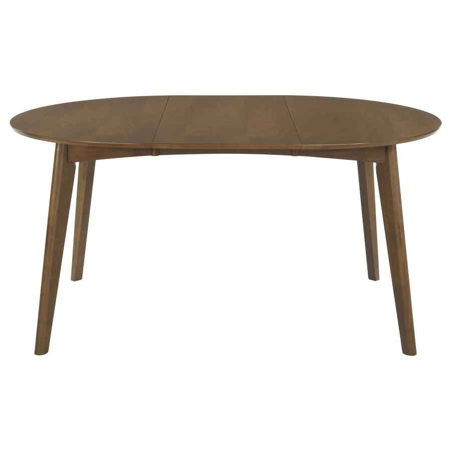 Jedda Oval 60-inch Extension Leaf Dining Table Dark Walnut