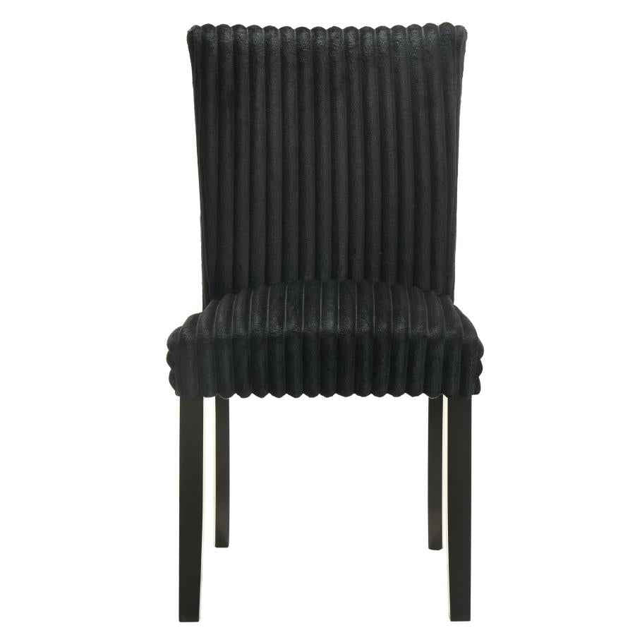 Dermott Upholstered Parson Dining Side Chair Black (Set of 2)