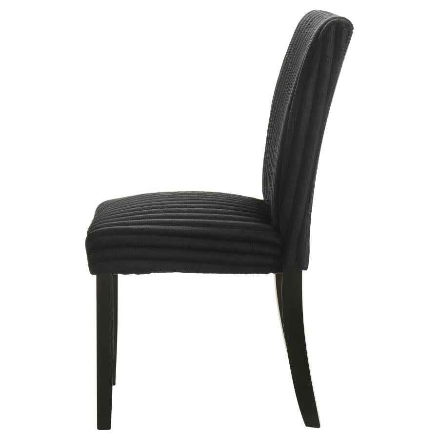 Dermott Upholstered Parson Dining Side Chair Black (Set of 2)