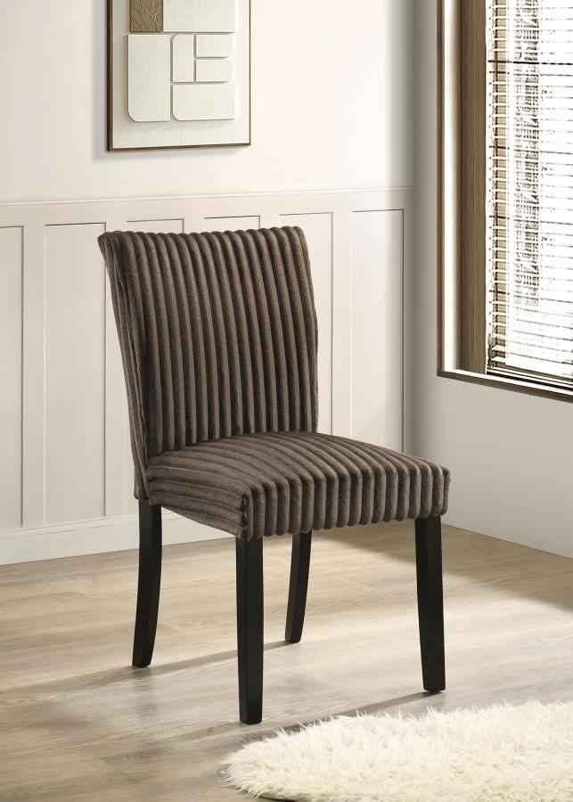 Dermott Upholstered Parson Dining Side Chair Chocolate (Set of 2)