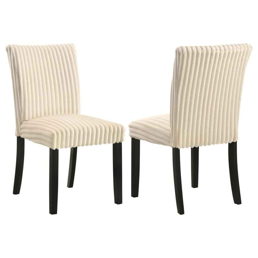 Dermott Upholstered Parson Dining Side Chair Cream (Set of 2)