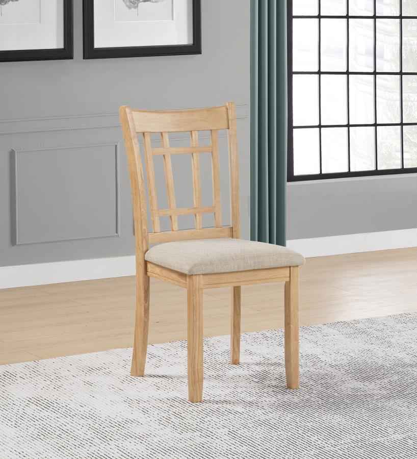 Lavon Wood Dining Side Chair Linen and Light Oak (Set of 2)