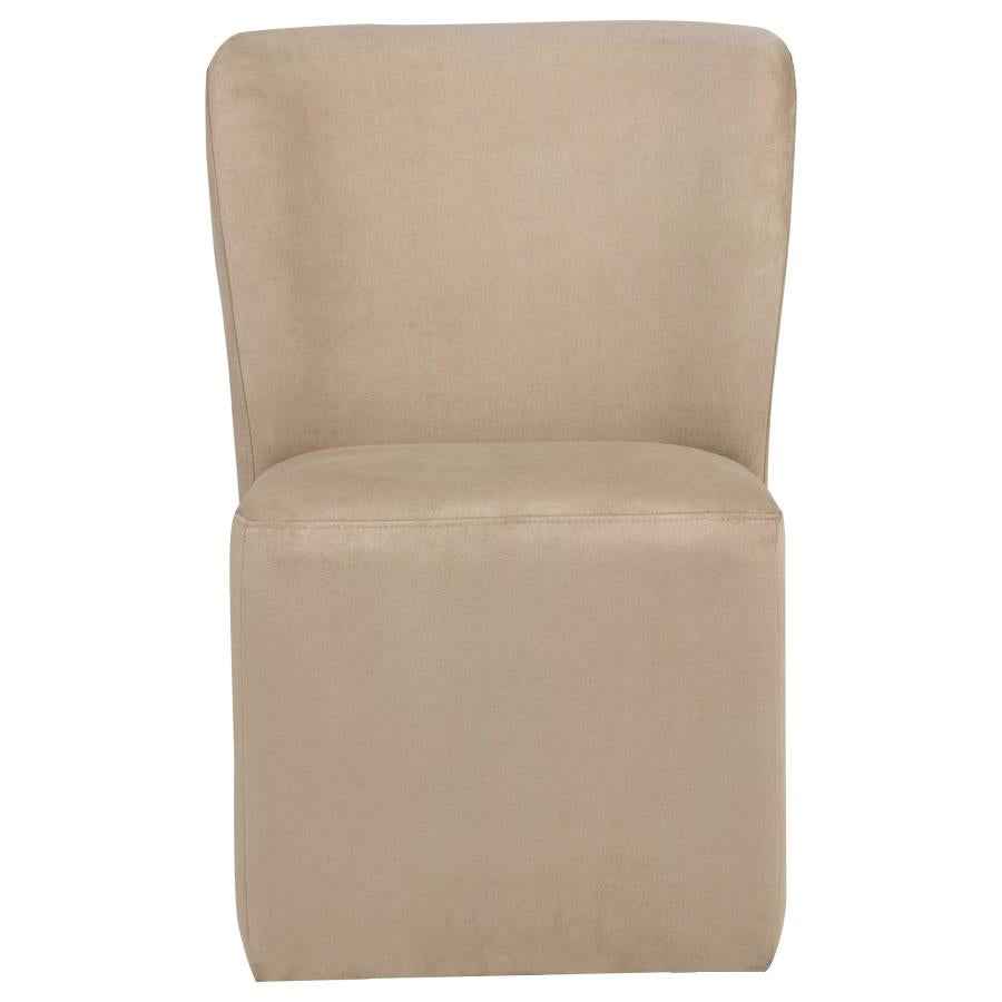 Jaelynn Upholstered Parsons Dining Side Chair Tan (Set of 2)