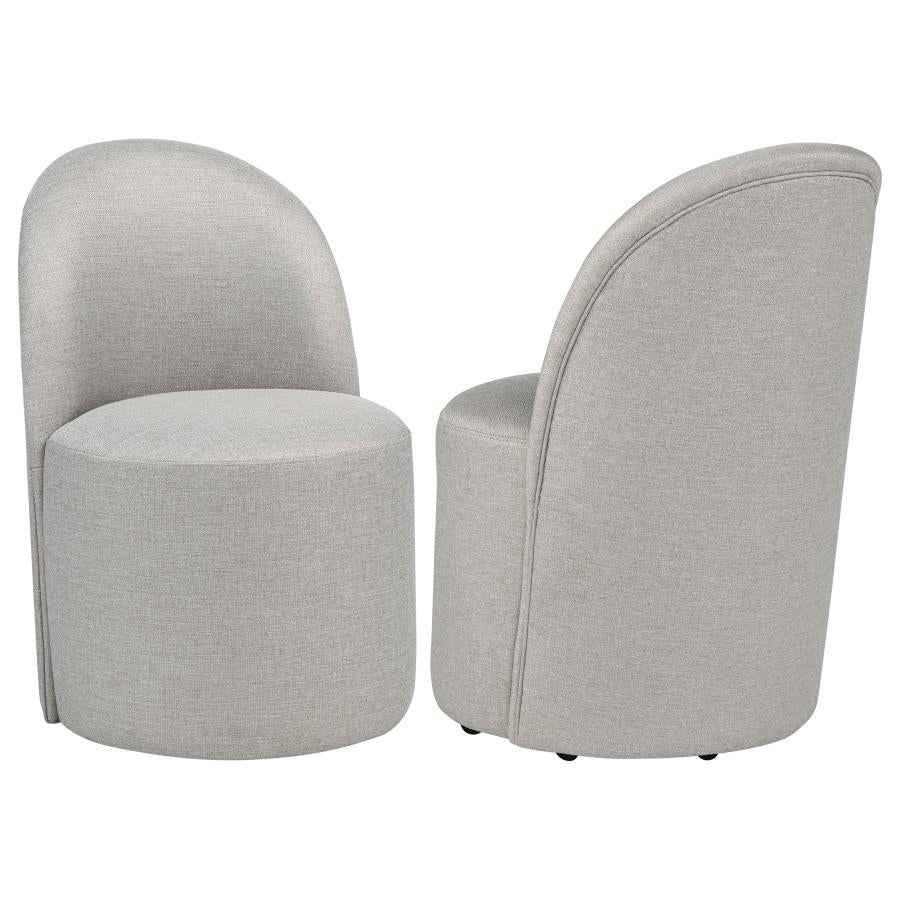 Aubrey Upholstered Barrel Dining Side Chair Beige (Set of 2)