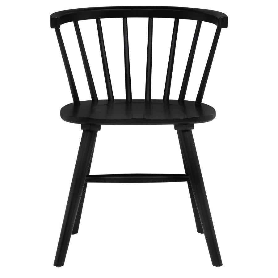 Jeffries Windsor Wood Dining Side Chair Black (Set of 2)