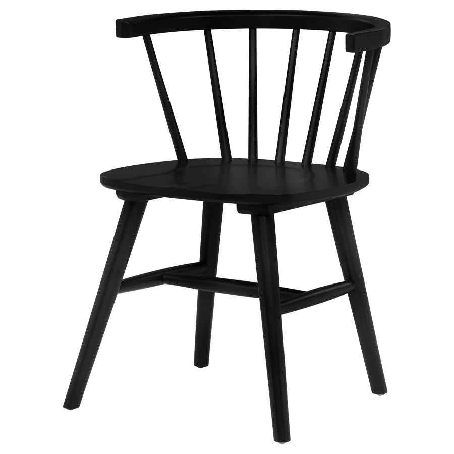 Jeffries Windsor Wood Dining Side Chair Black (Set of 2)