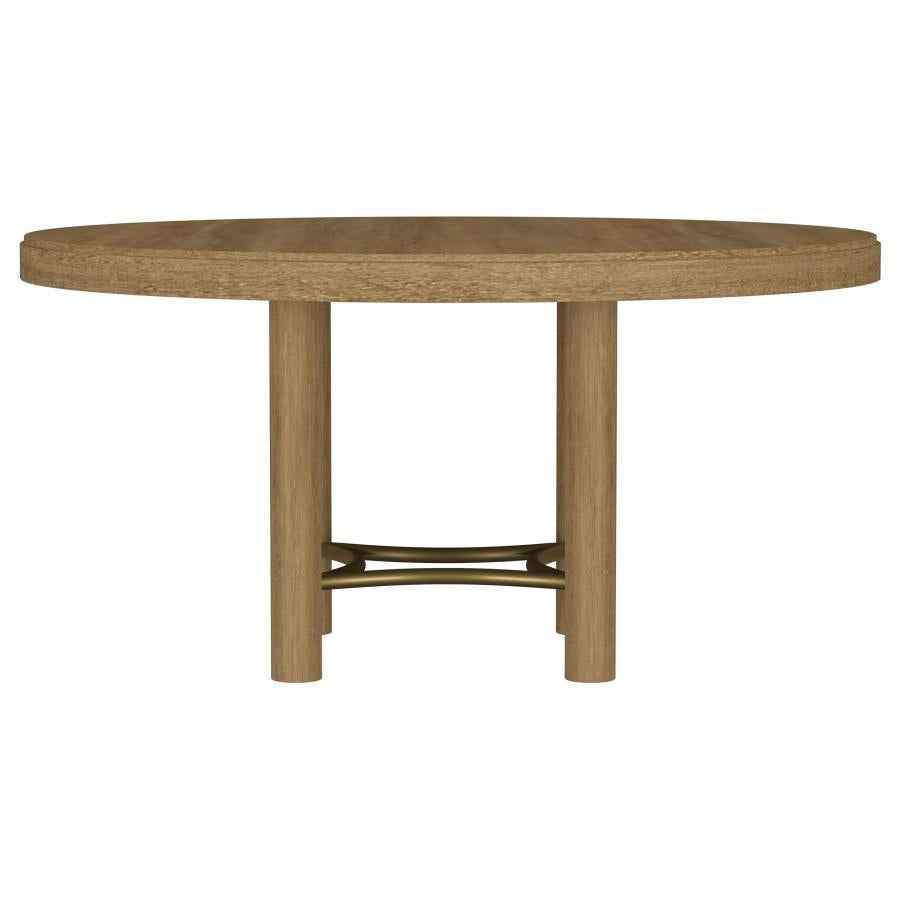 Arini 60-inch Round Wood Dining Room Table Sand Wash - Home & Sleep Outlet