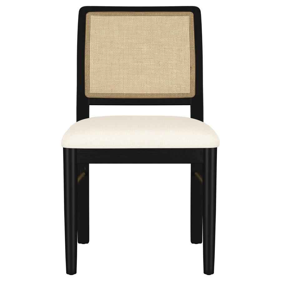 Arini Rattan Cane Dining Side Chair Black (Set of 2) - Home & Sleep Outlet