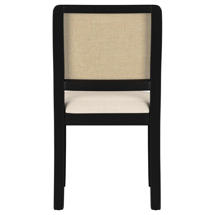 Arini Rattan Cane Dining Side Chair Black (Set of 2) - Home & Sleep Outlet