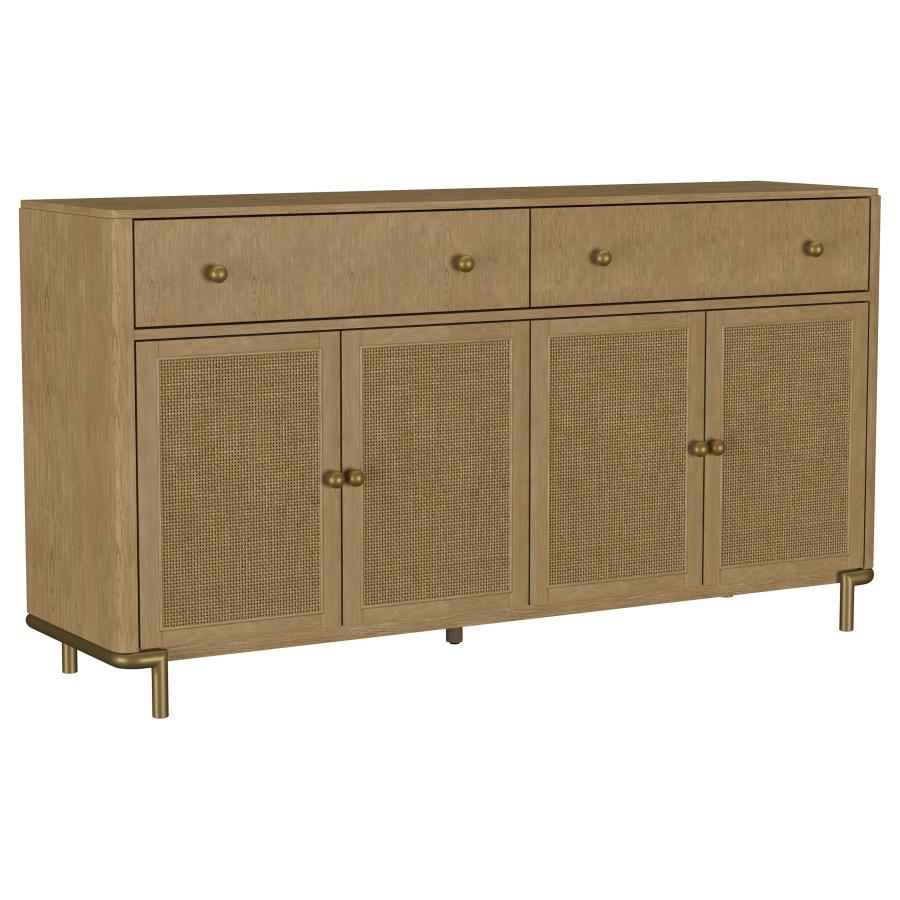 Arini 2-drawer Cane Door Dining Sideboard Server Sand Wash - Home & Sleep Outlet