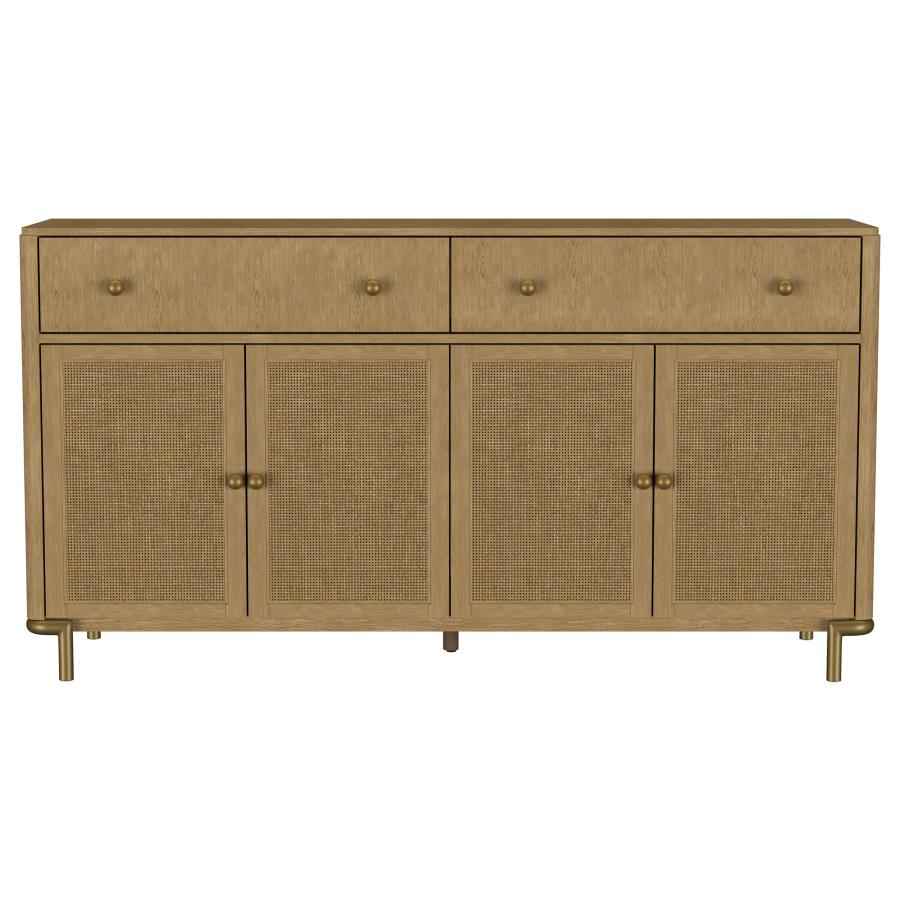 Arini 2-drawer Cane Door Dining Sideboard Server Sand Wash - Home & Sleep Outlet