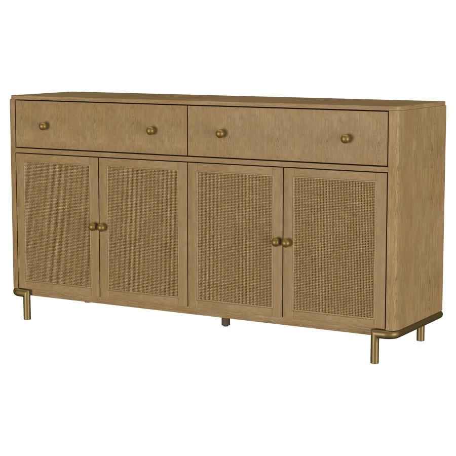Arini 2-drawer Cane Door Dining Sideboard Server Sand Wash - Home & Sleep Outlet