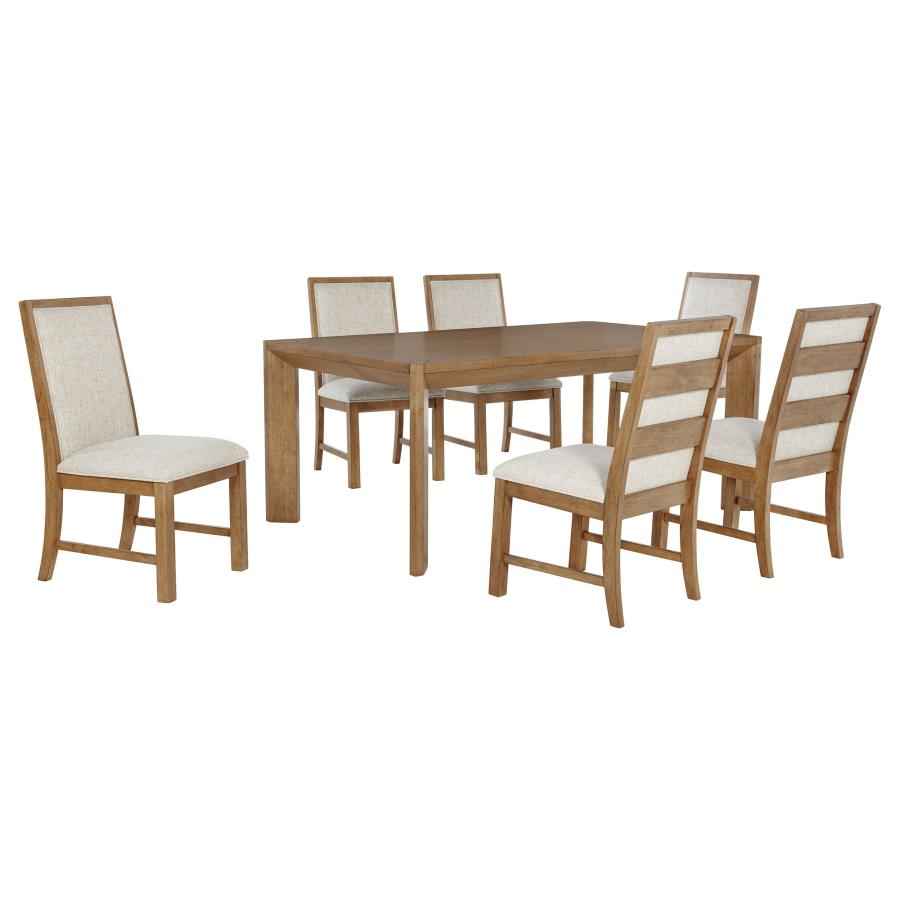 Bruner 7-piece 72-inch Rectangular Dining Set Natural Brown - Home & Sleep Outlet
