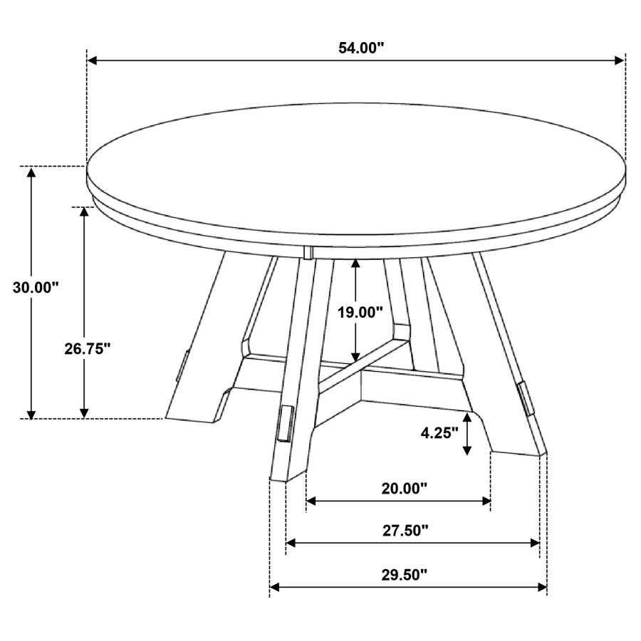 Danvers Round 54-inch Wood Dining Table Brown Oak - Home & Sleep Outlet