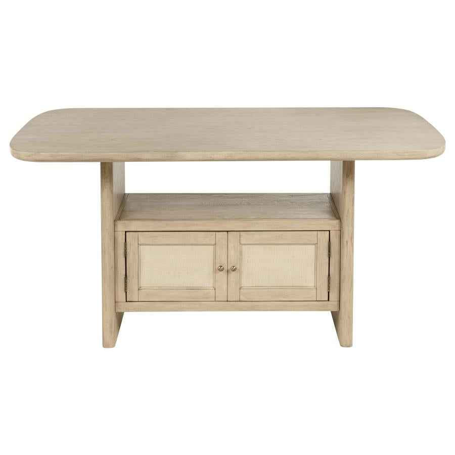 Kailani 8-piece Counter Dining Set with Cabinet Beige Oak